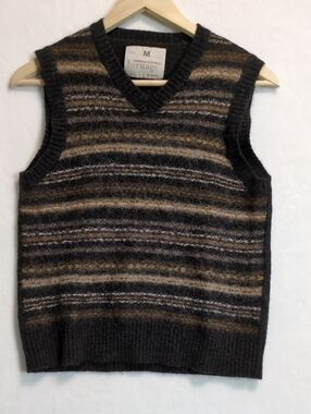 Banana Republic Heritage Alpaca Wool Knit V-Neck Sweater Vest M Dark Academia
